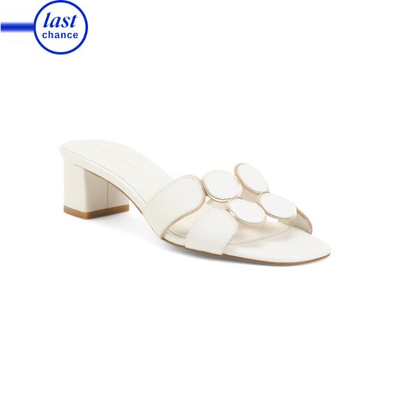 KOKO + PALENKI White Leather Lively Heeled Sandals - Picture 1 of 2